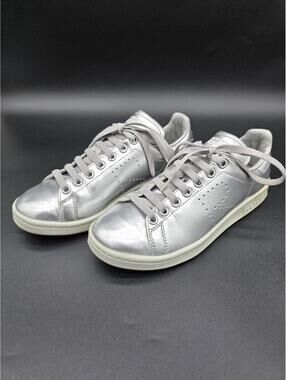 Raf Simons Stan Smith Adidas Silver Metallic AQ2643 Leather Sneakers Size 5.5